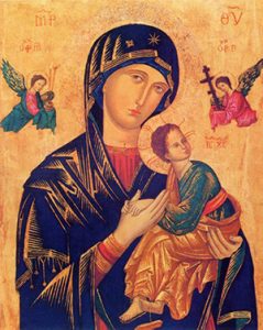 Gospa od Neprestane Pomoći, bizantinska ikona (vjerojatno iz 13. ili 14. st.)