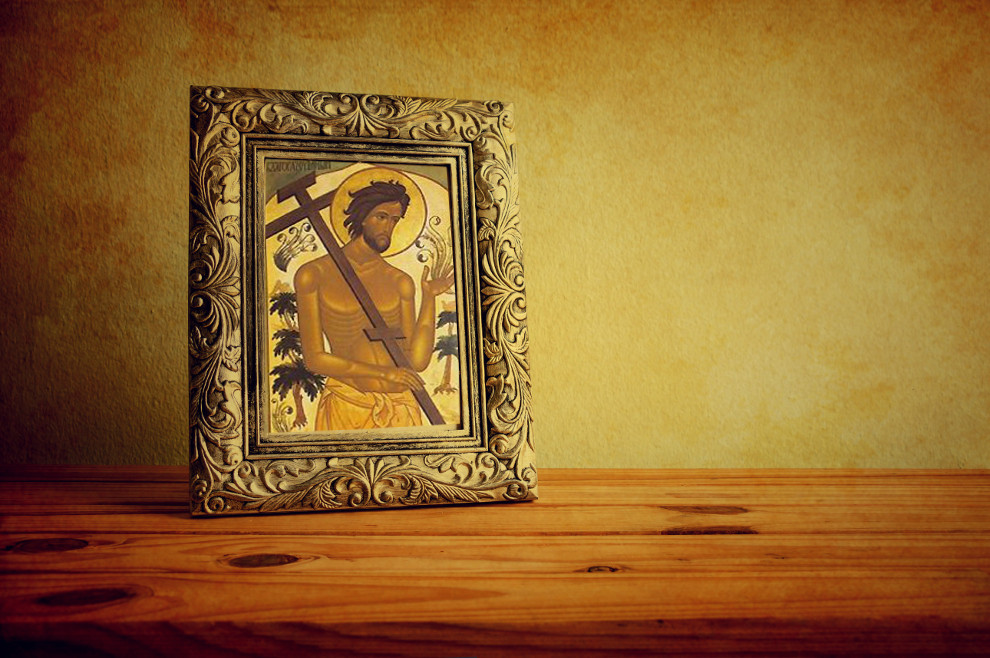 Sveti Dizma – obraćeni razbojnik, razapet s desne strane Isusova križa